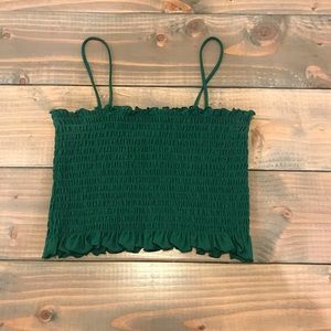 Cropped smocked tank